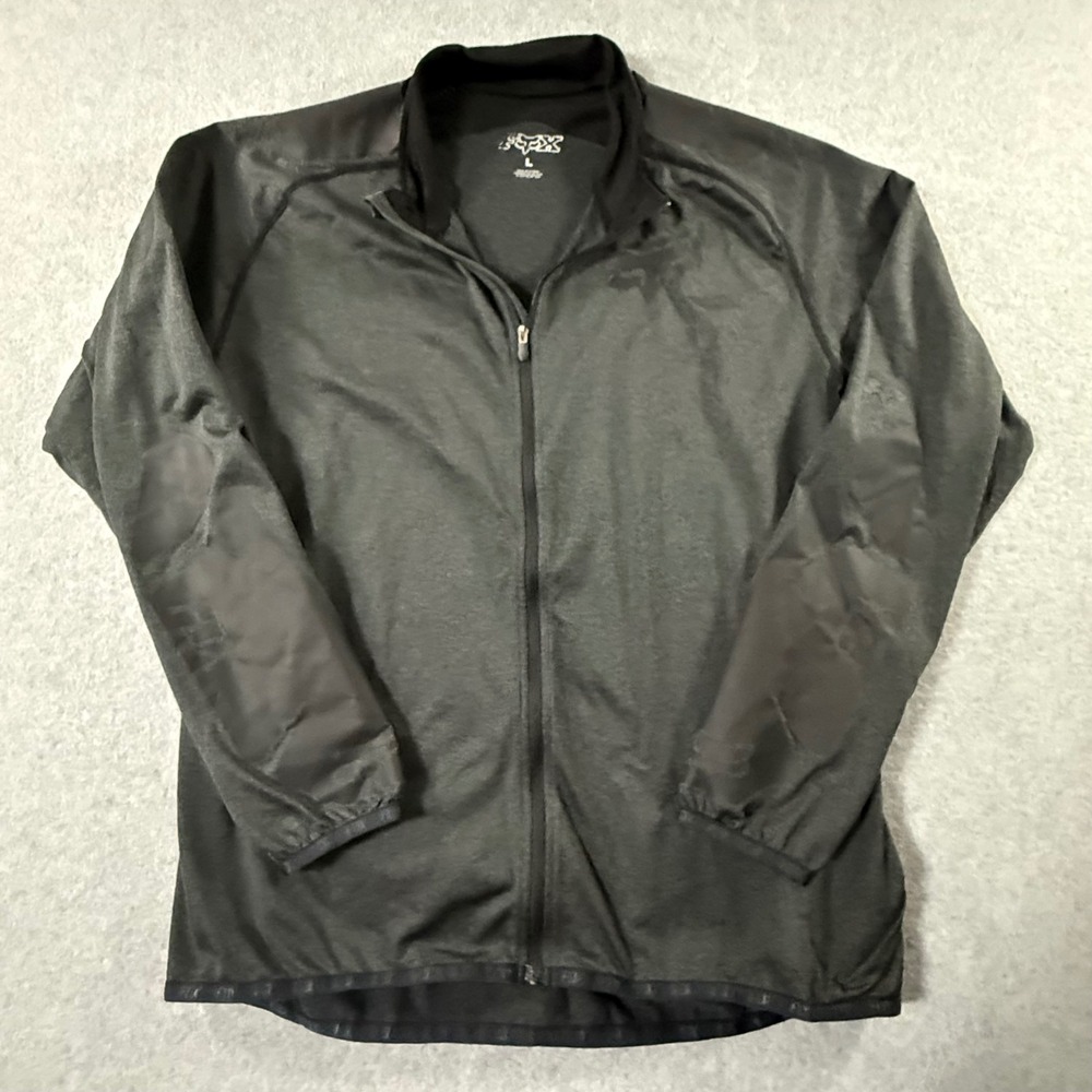 Fox Racing Mens Full Zip Cycling Jacket Gray Heathered MTB Activewear Large